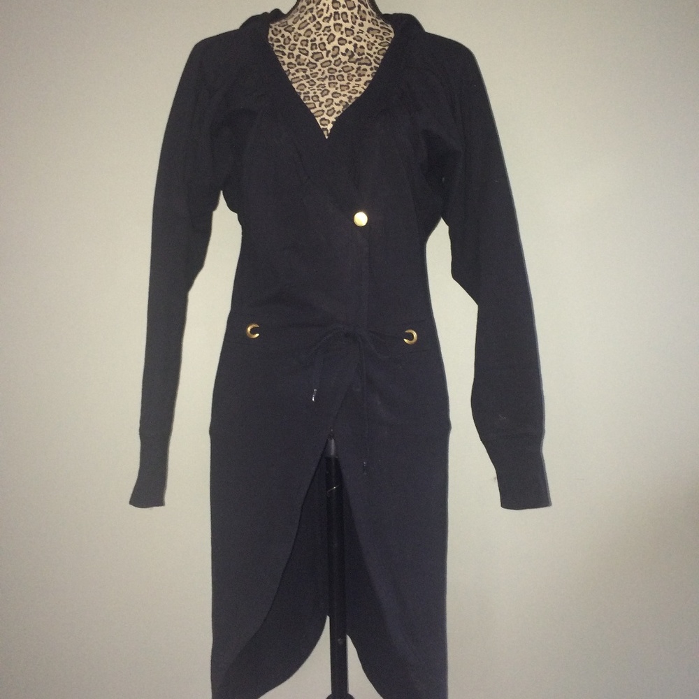 H&M Divided Hoodie Size 4 Long Line Black